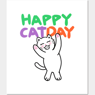 HAPPY CATDAY! Cute Kitty Cat Posters and Art